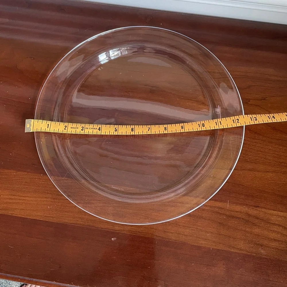 Tiffany & Co. Clear Round Serving Platter, 12.5” Diameter
